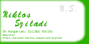 miklos sziladi business card